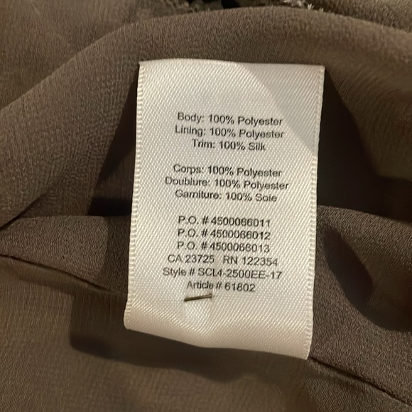 Wilfred Lourdes Floral Print Brown Grey Chiffon Blouse Size Medium - Picture 16 of 16